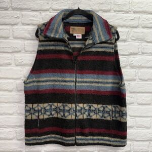 VTG Bear Ridge Outfitters Wool Rustic Western Aztec Vest Jacket  Sz XL Cabincore